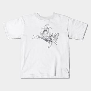 Abstract whale world design Kids T-Shirt